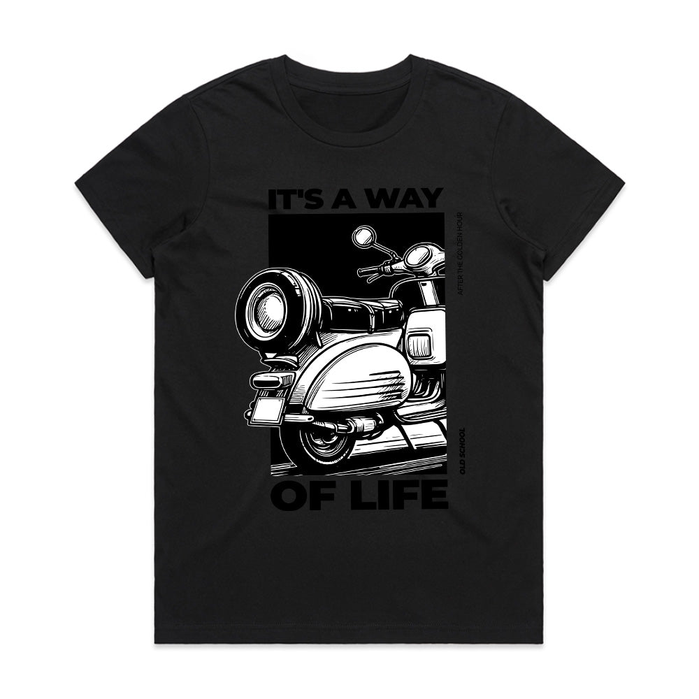Way of Life Retro Scooter T-Shirt – Classic Ride, Timeless Passion