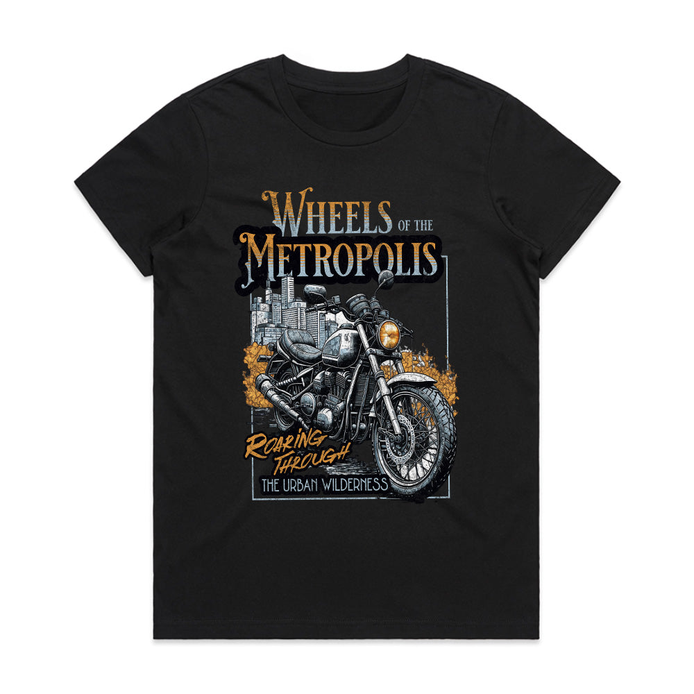 Wheels of the Metropolis Biker T-Shirt – Roaring Through the Urban Wilderness