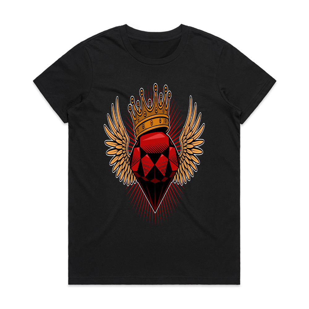 Royal Ember – Winged Heart Crown Tee