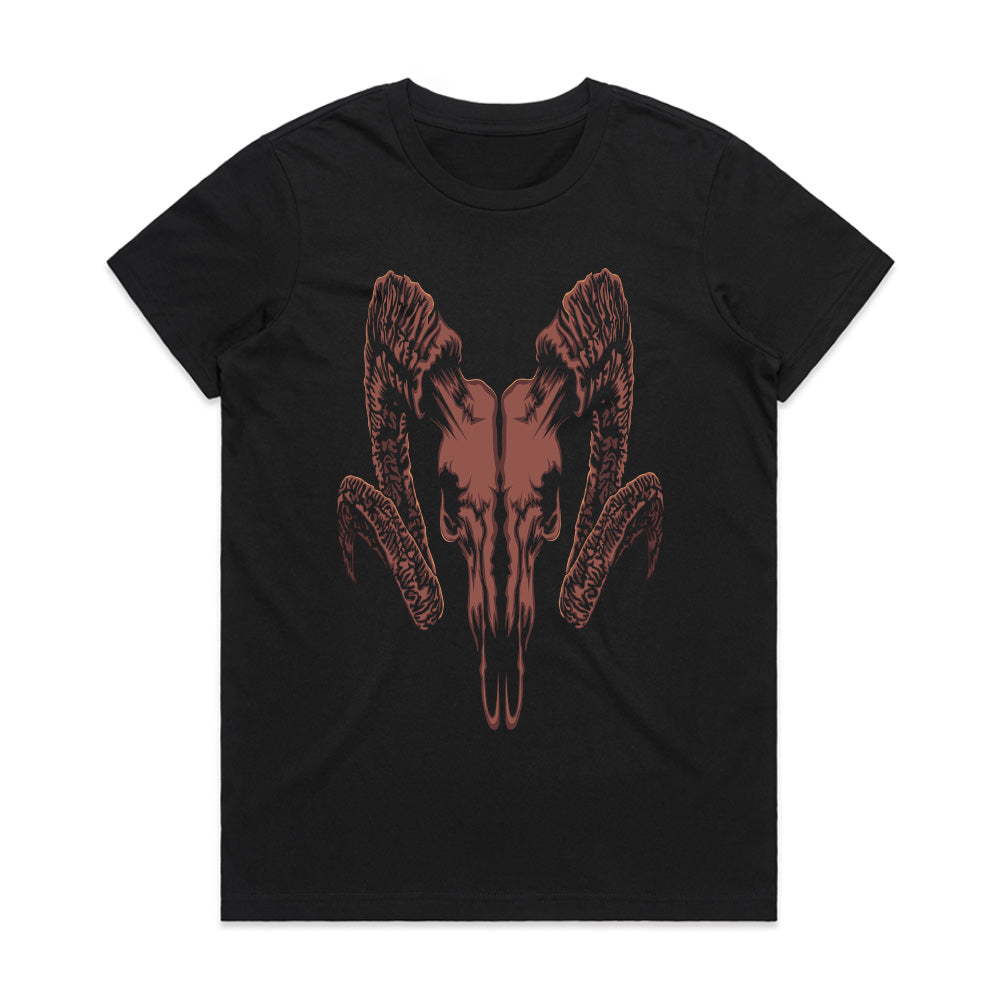 Infernal Horns: Crimson Skull Sigil Tee