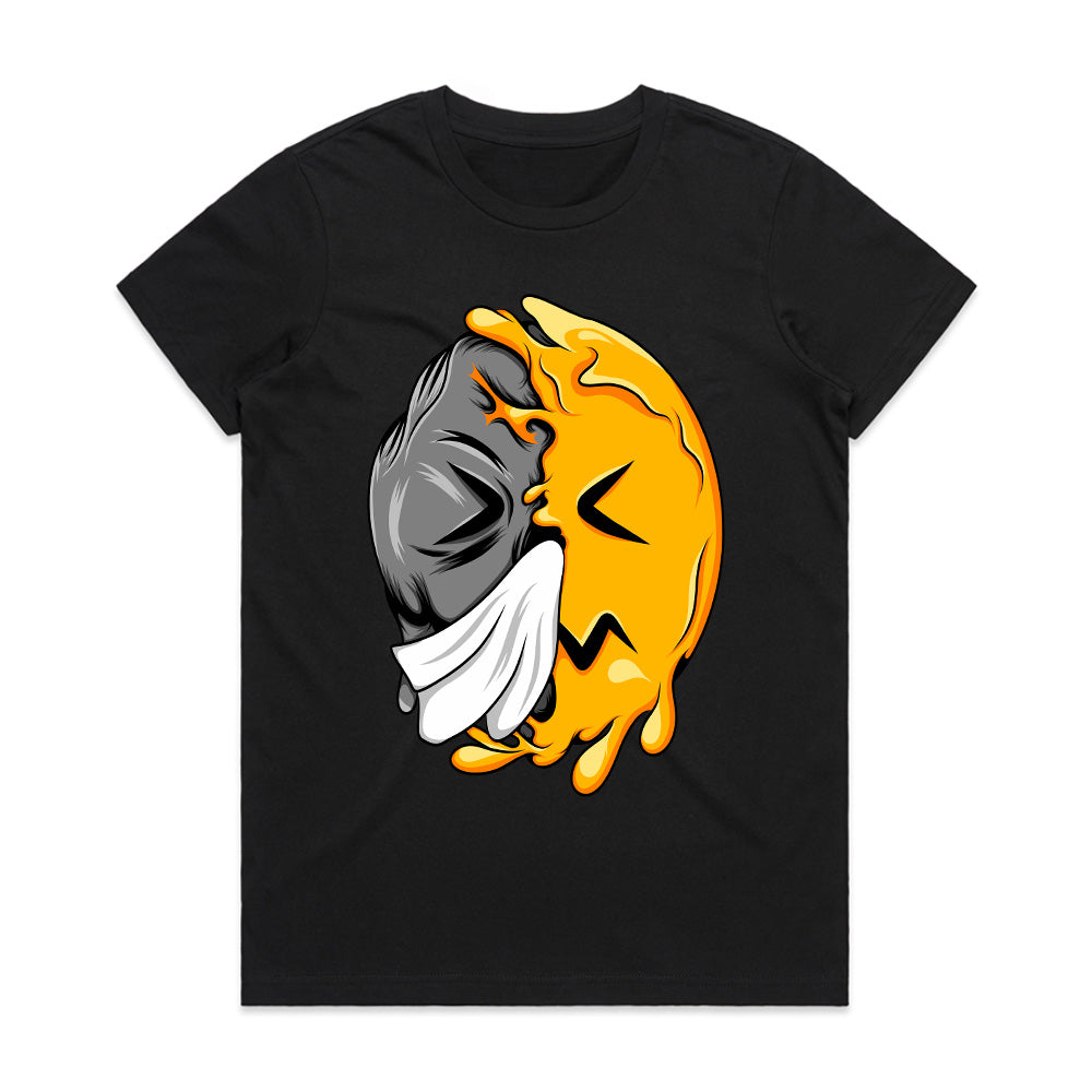Crying Chaos: Masked Emoticon Split Tee