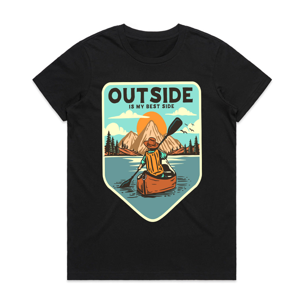 Outside Is My Best Side - Adventure Canoe Tee