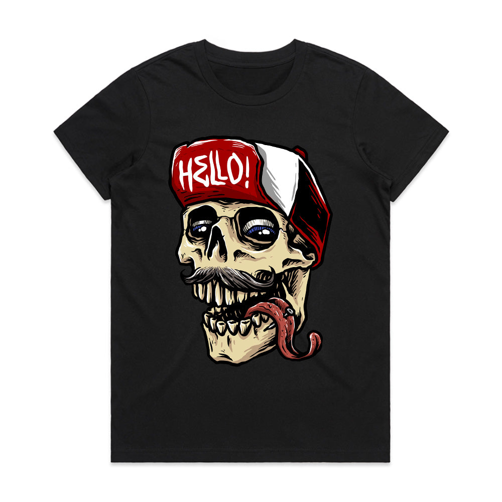 Hello Skull - Funky Undead Streetwear Tee