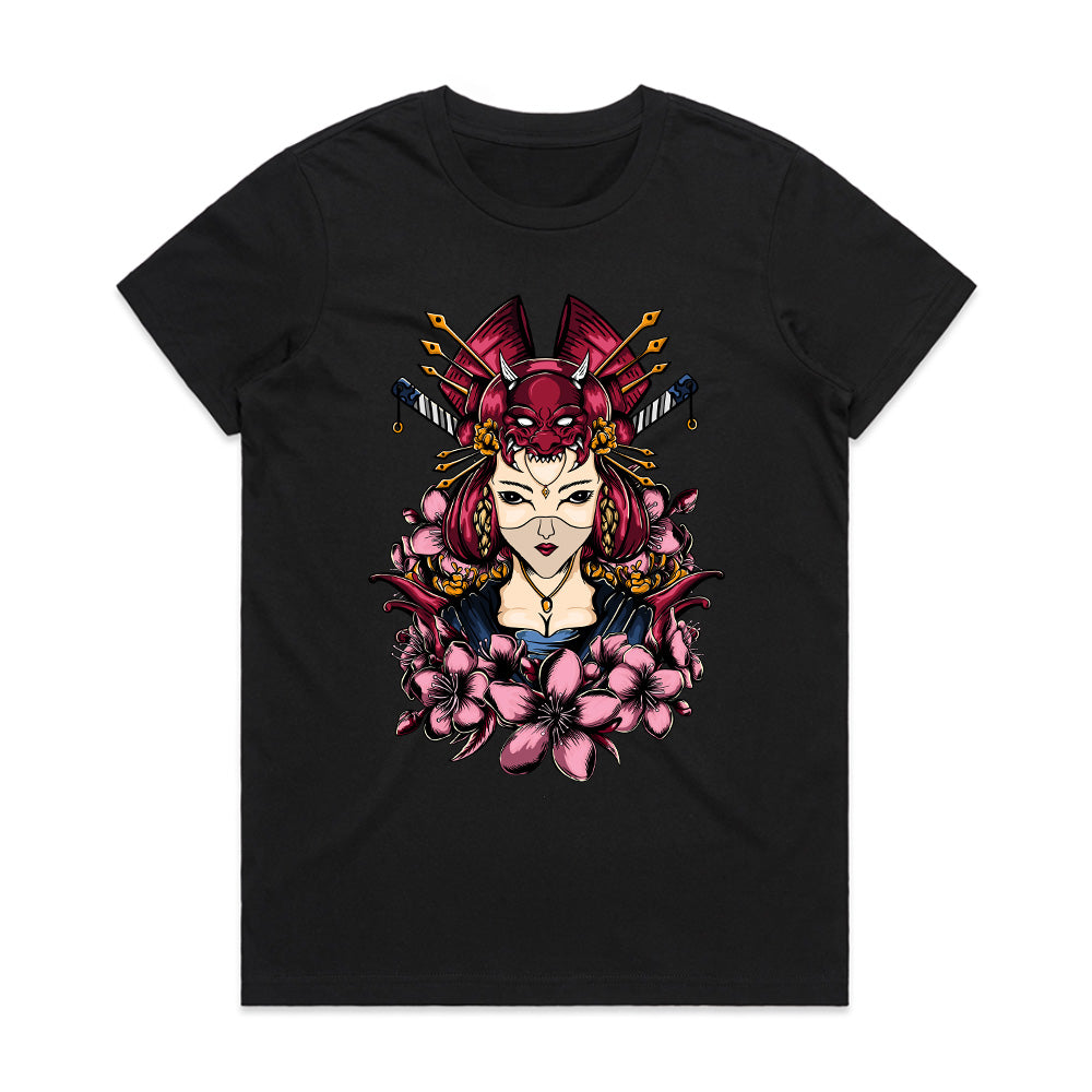 Samurai Blossom: Warrior Beauty Tee