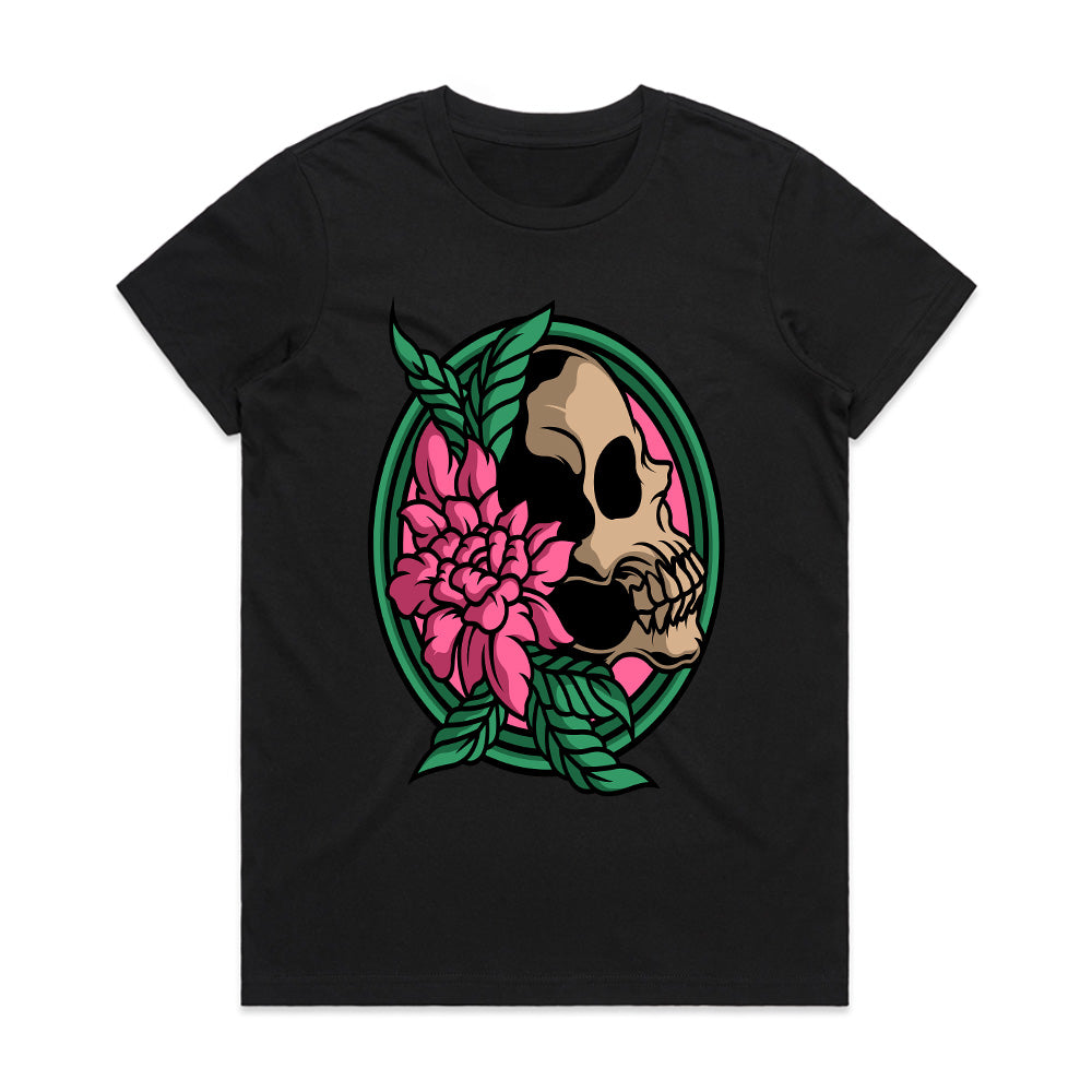 Floral Skull Fusion - Life and Death Art Tee