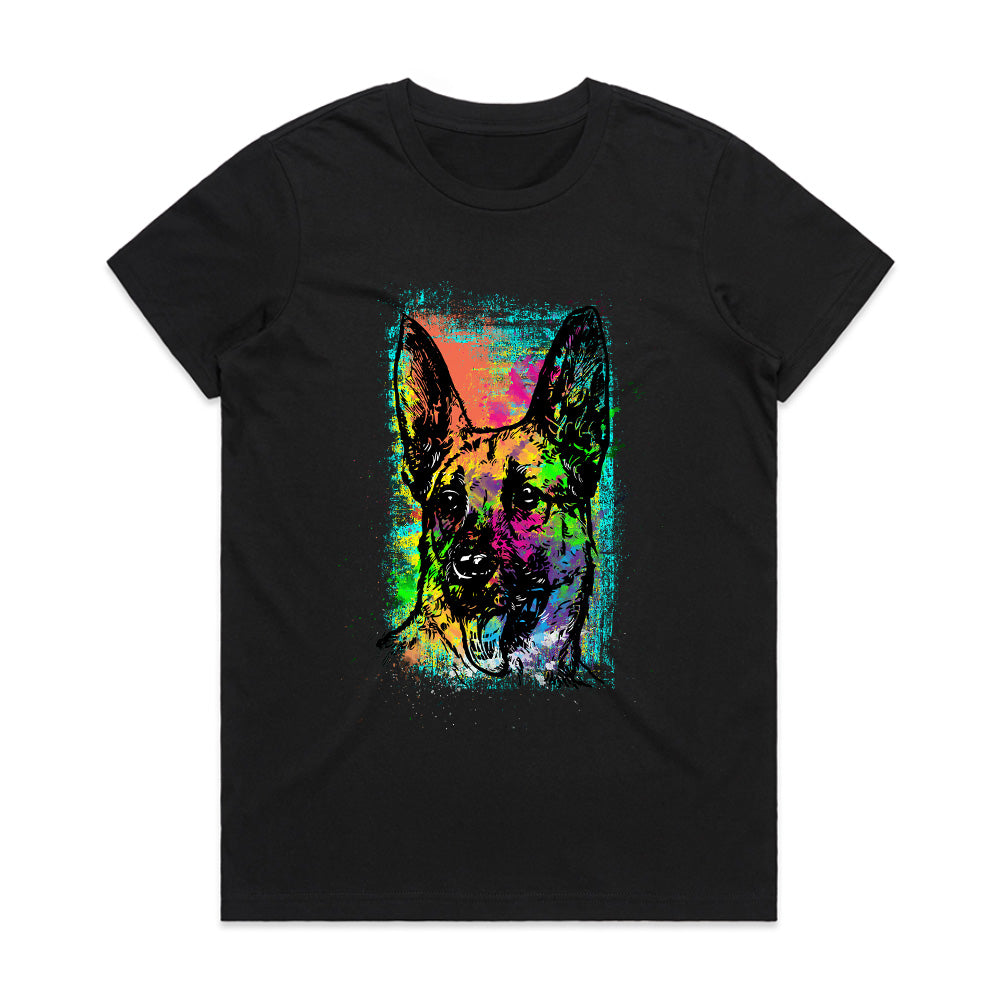 Neon Sentinel – German Shepherd Spectrum Tee