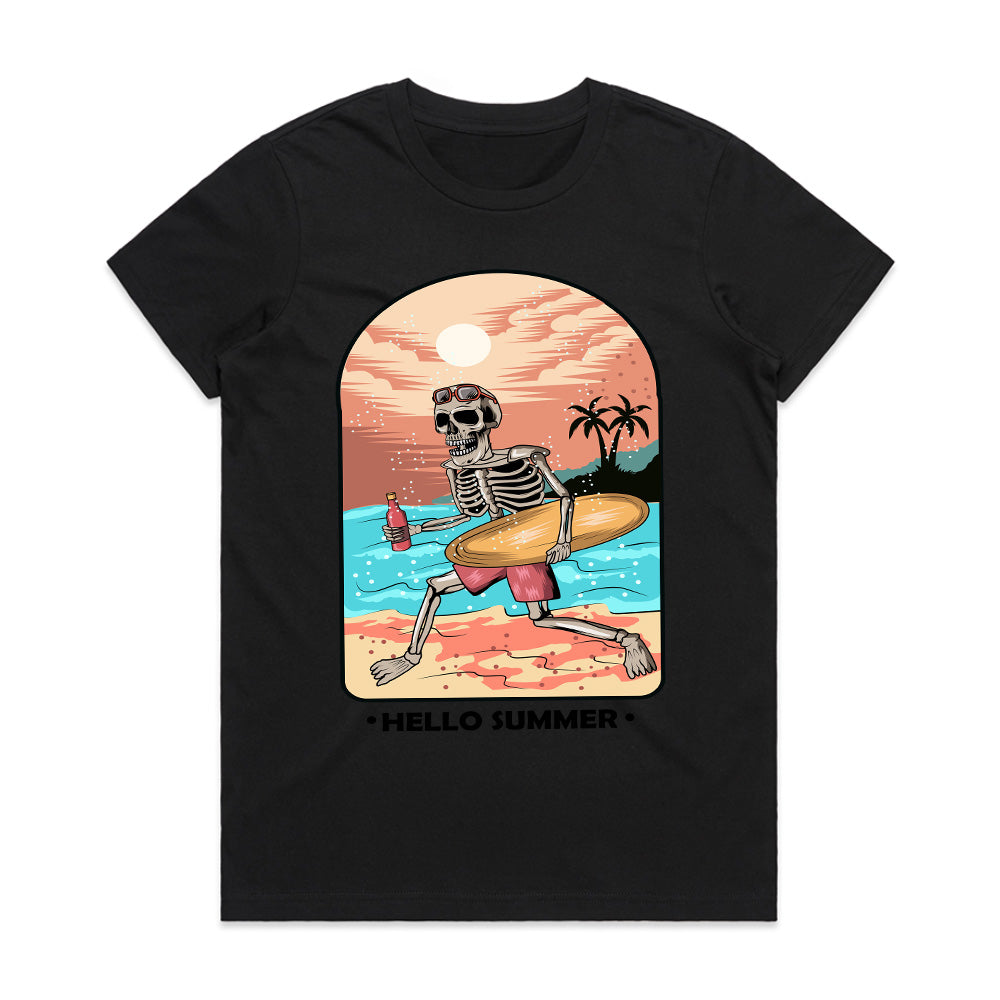 Skeleton Surfer: Eternal Summer Vibes Tee