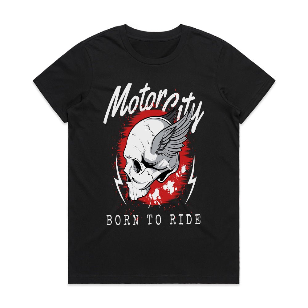 MotorCity Skull: Born to Ride Rebel Tee