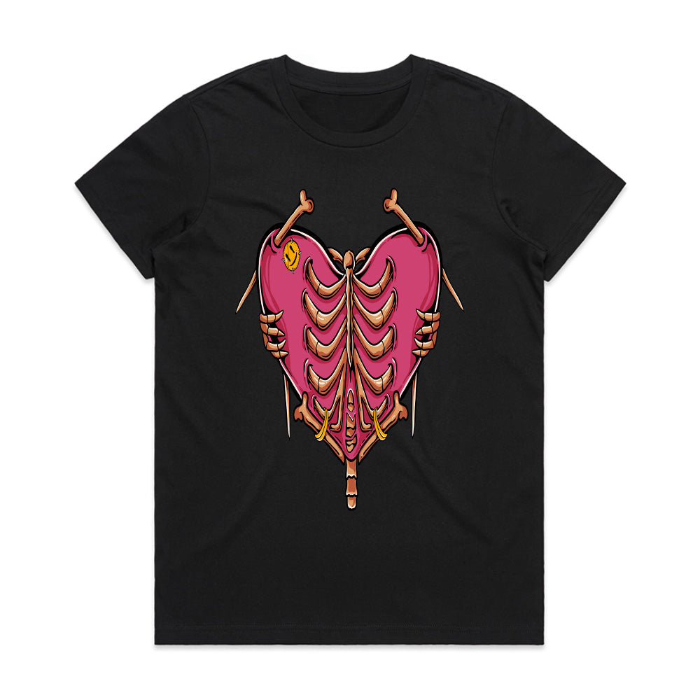 Stitched & Exposed – Ribbed Heart Tee