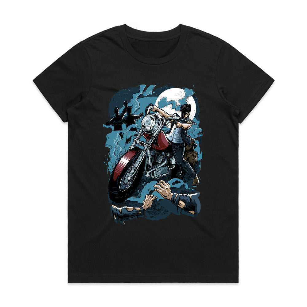 Midnight Escape – Zombie Rider Graphic Tee