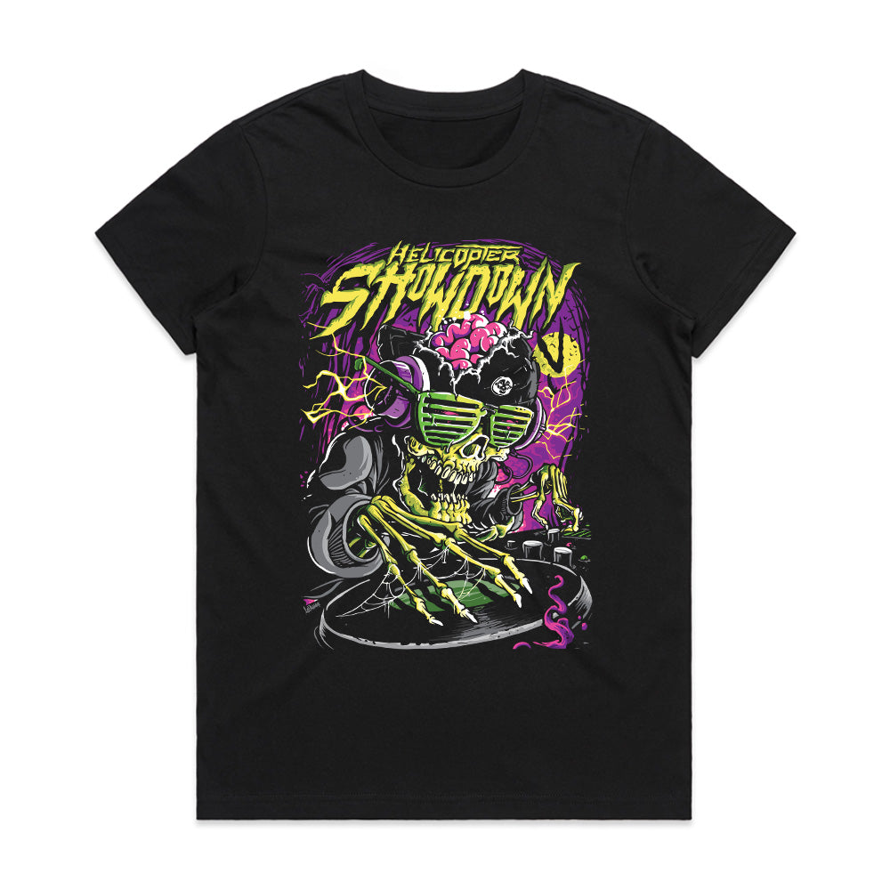 Neon Grave Drop: Skull DJ Showdown Tee