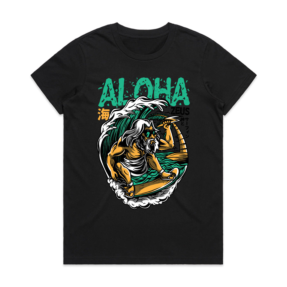 Aloha Zeus: Surfing God Tee