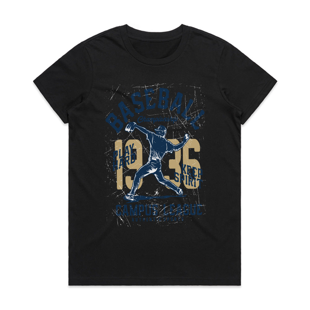 Vintage Diamond Grit – Campus League Baseball Tee