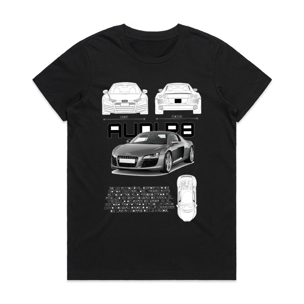 Audi R8 Supercar Blueprint T-Shirt