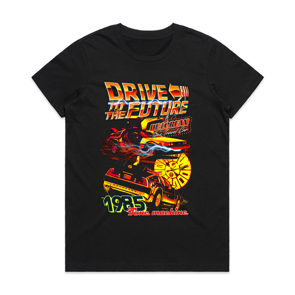 Drive to the Future Time Machine T-Shirt – Retro DeLorean 1985 Edition