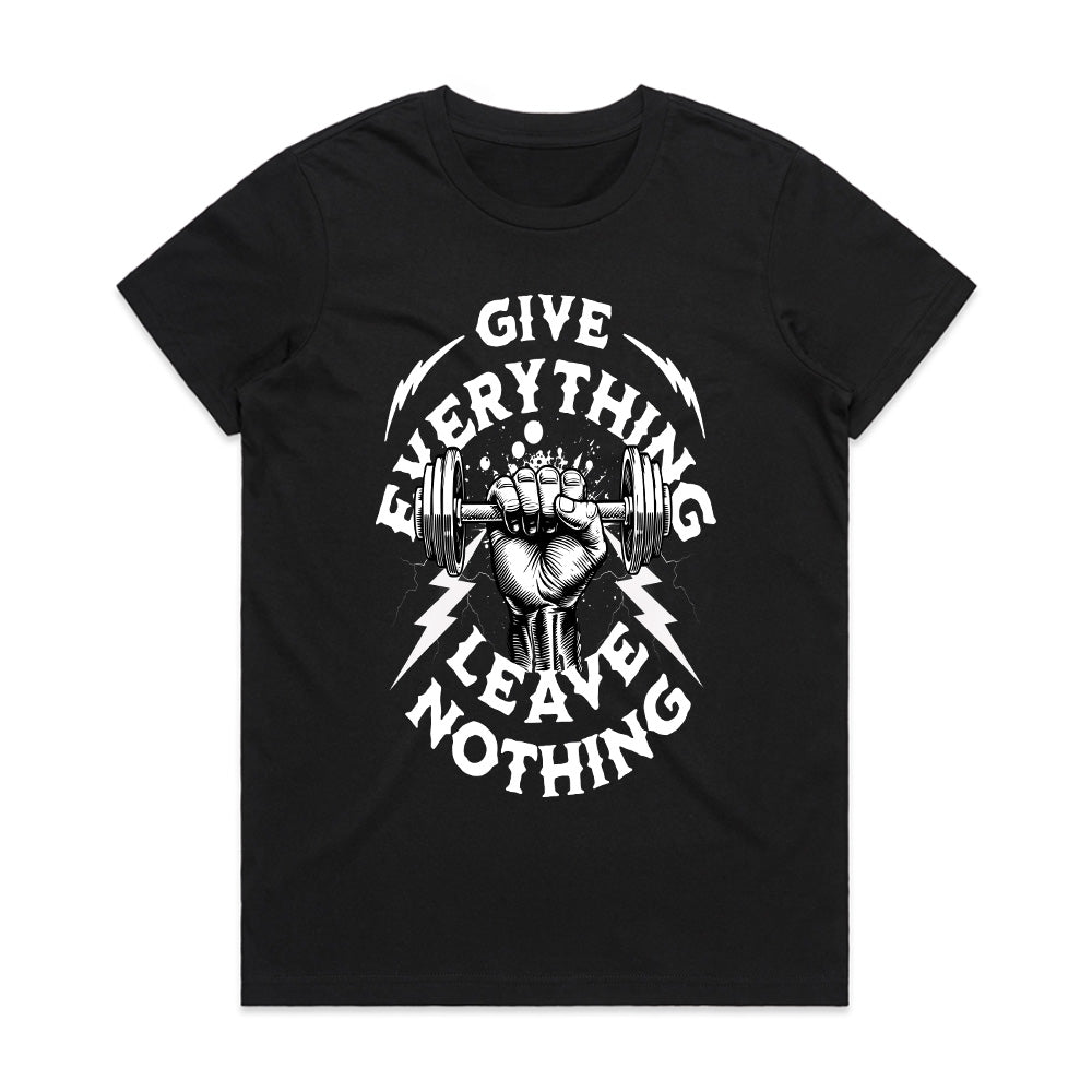 Give Everything, Leave Nothing – Hardcore Gym Motivation T-Shirt