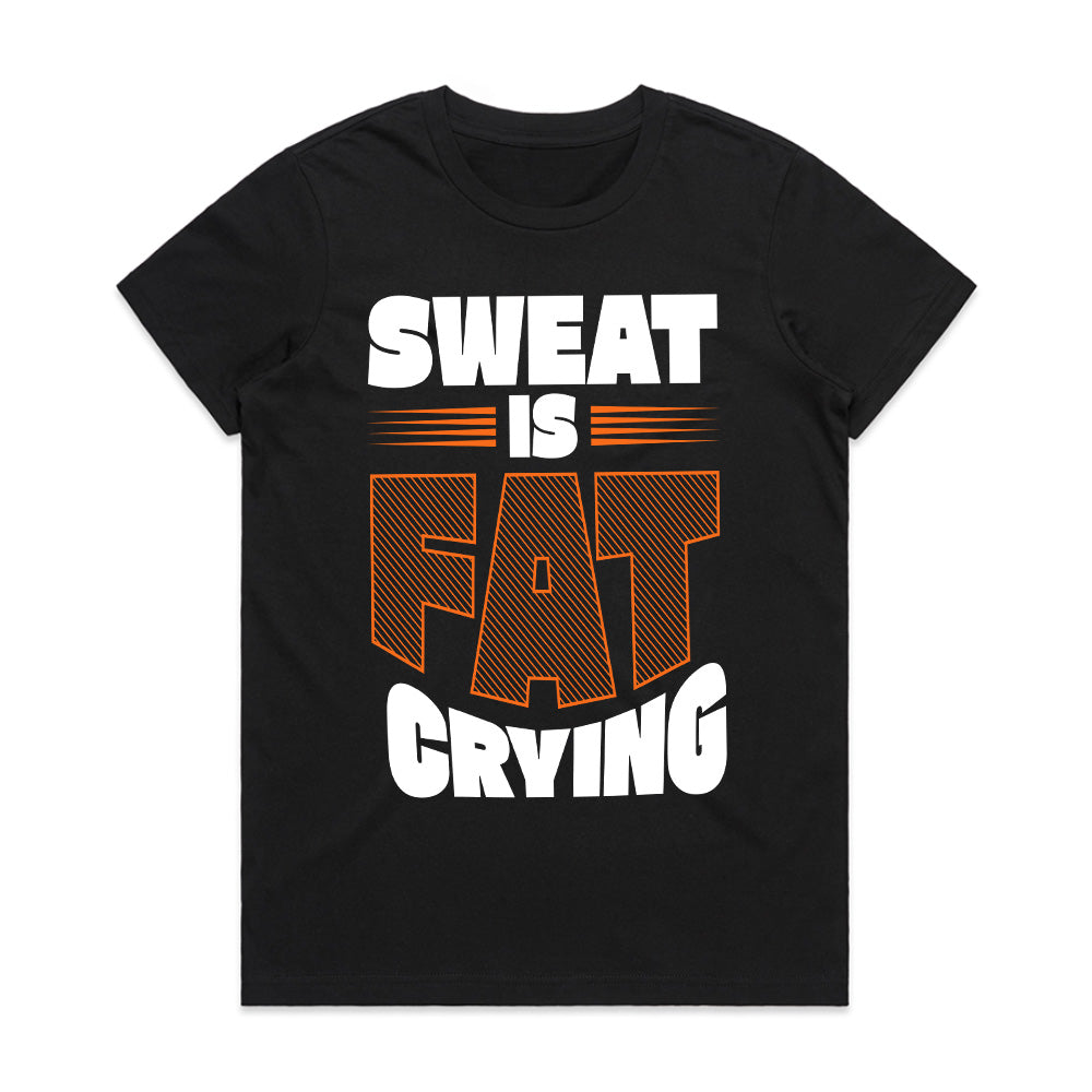 Sweat is Fat Crying – Funny Motivational Gym T-Shirt | Workout & Fitness Tee