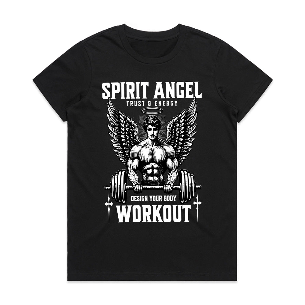 "Spirit Angel Workout" Gym T-Shirt – Trust, Energy & Strength