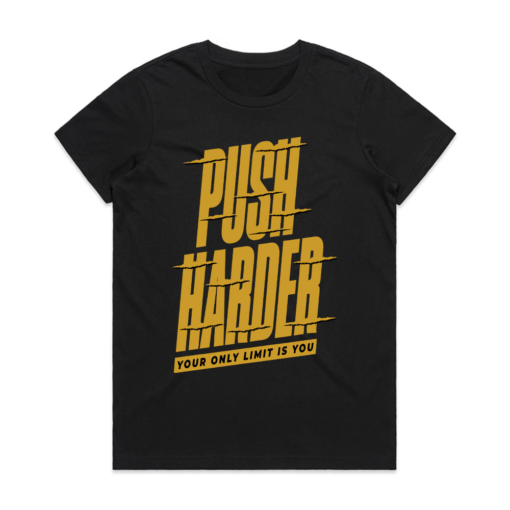 "Push Harder" Motivational Gym T-Shirt – Your Only Limit Is You