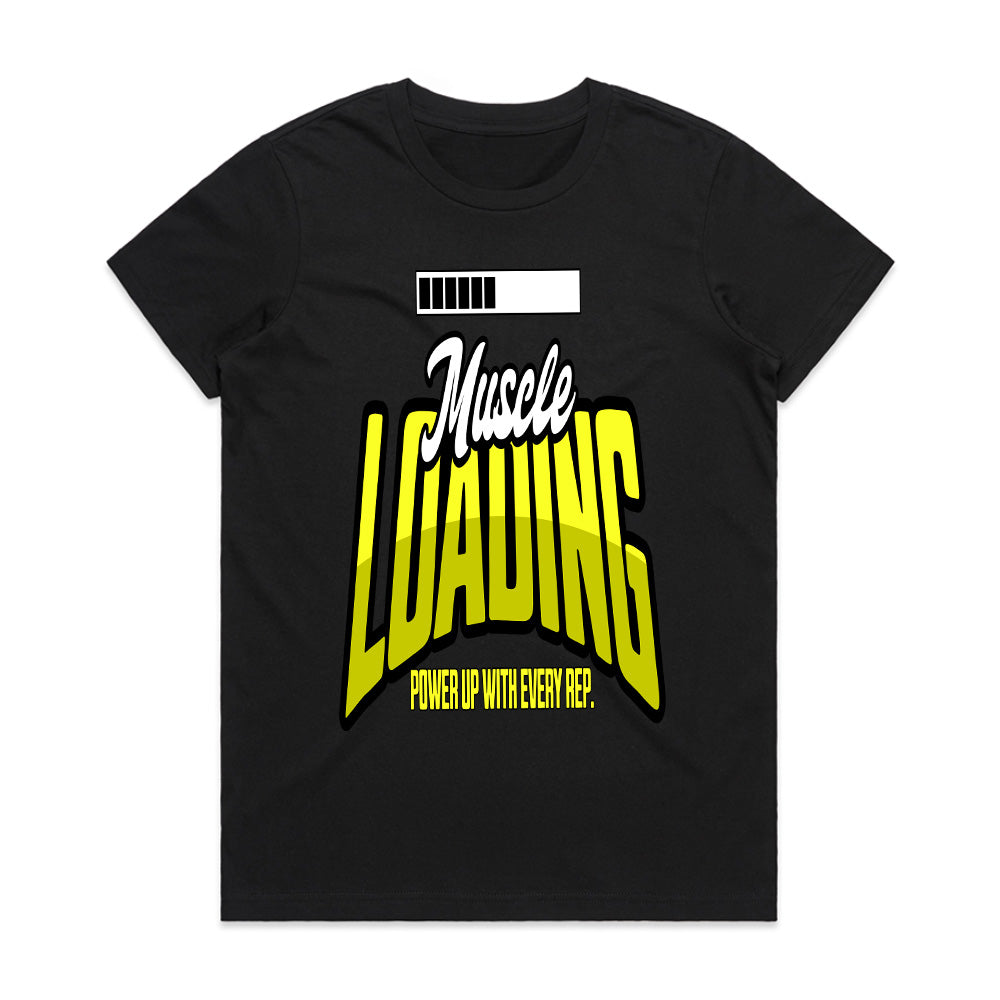 "Muscle Loading" Funny Gym T-Shirt – Power Up with Every Rep