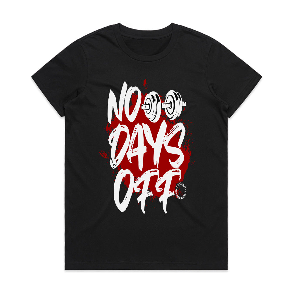 "No Days Off" Hardcore Gym T-Shirt – Relentless Training Mindset