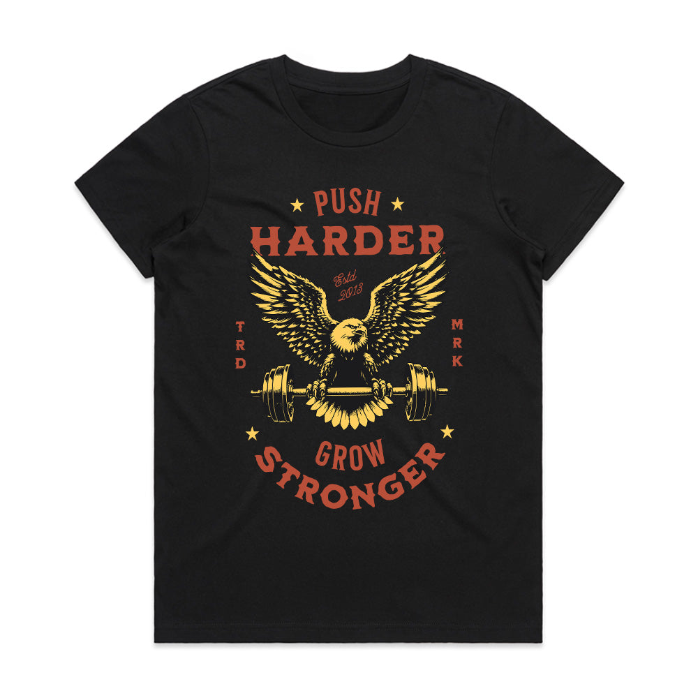"Push Harder, Grow Stronger" Eagle Gym T-Shirt – Strength & Determination