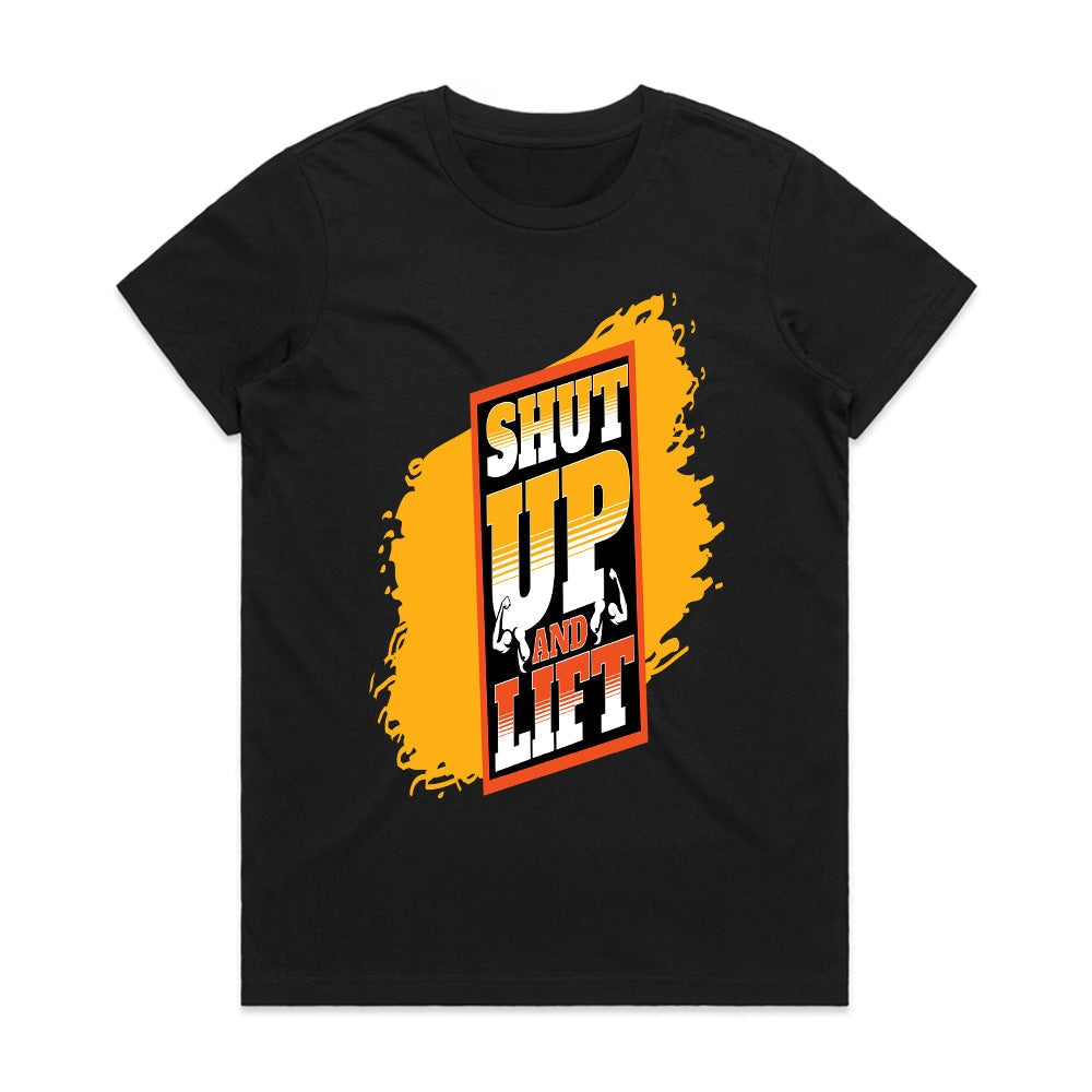 "Shut Up and Lift" Motivational Gym T-Shirt – No Excuses, Just Gains