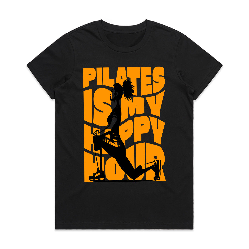 "Pilates Is My Happy Hour" Fun & Motivational Workout T-Shirt