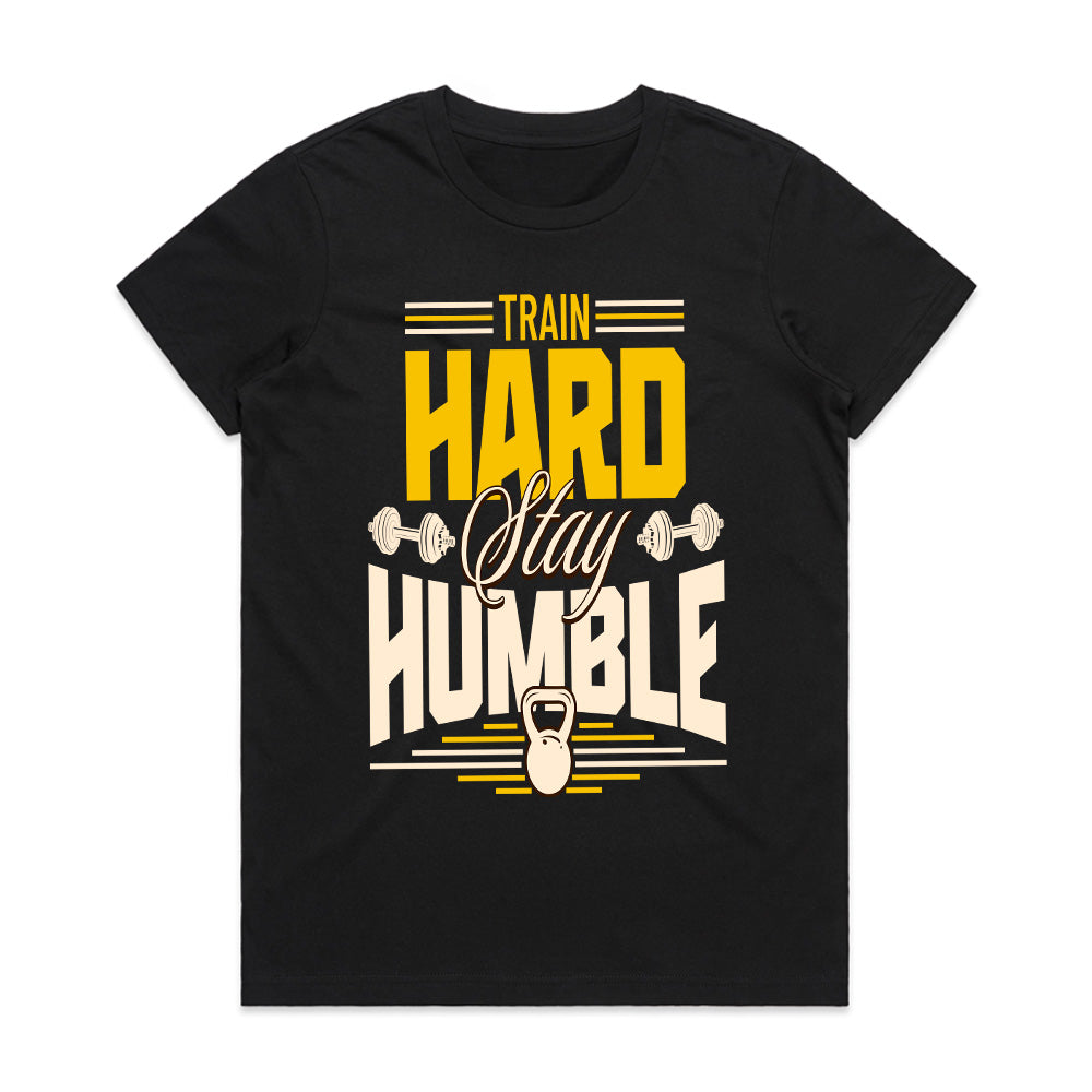 "Train Hard, Stay Humble" Motivational Gym T-Shirt – Strength Meets Character
