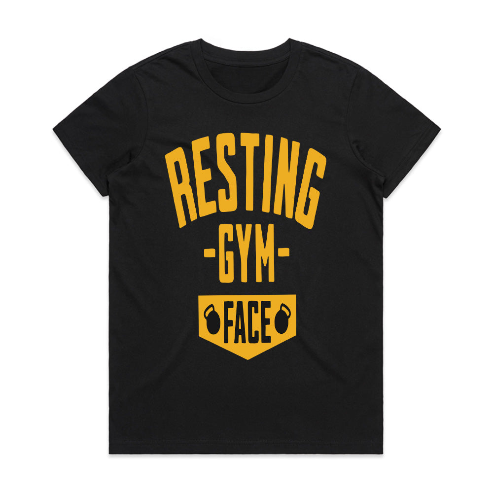 Resting Gym Face T-Shirt – Funny & Motivational Fitness Tee