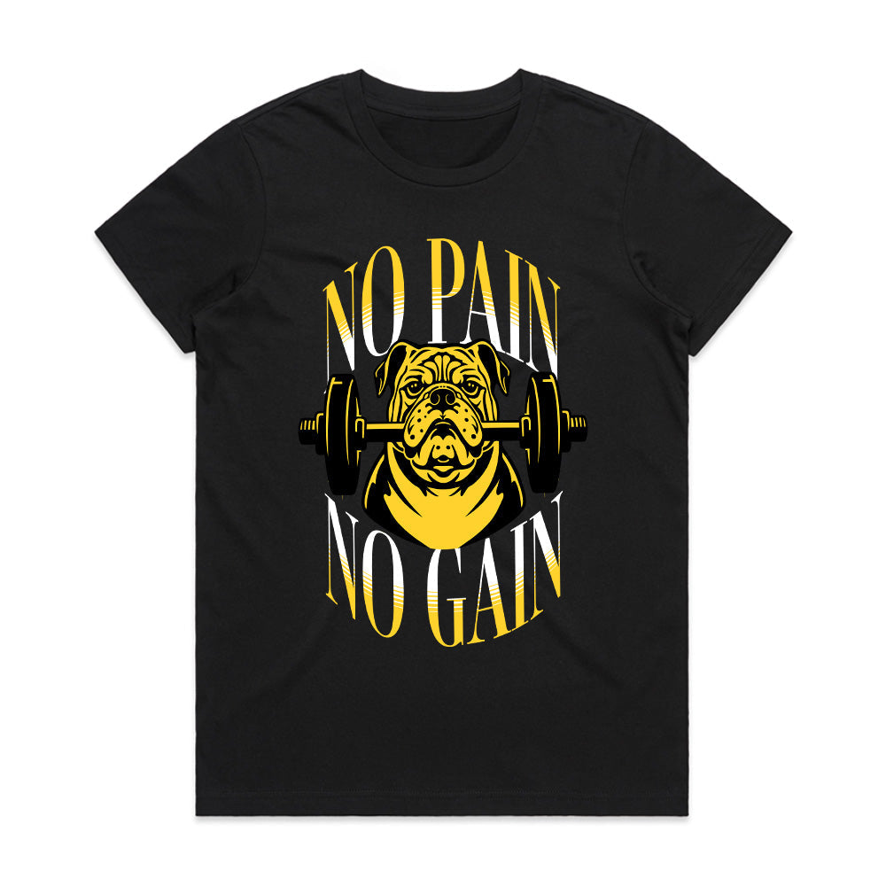 No Pain No Gain Bulldog Gym T-Shirt – Motivational Fitness Apparel