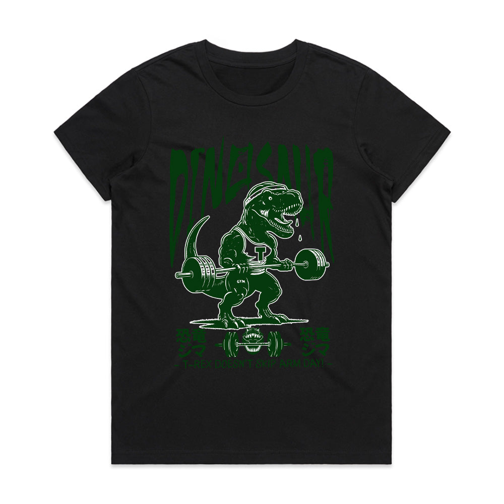 "T-Rex Gym Workout T-Shirt – Dinosaur Fitness Motivational Tee"