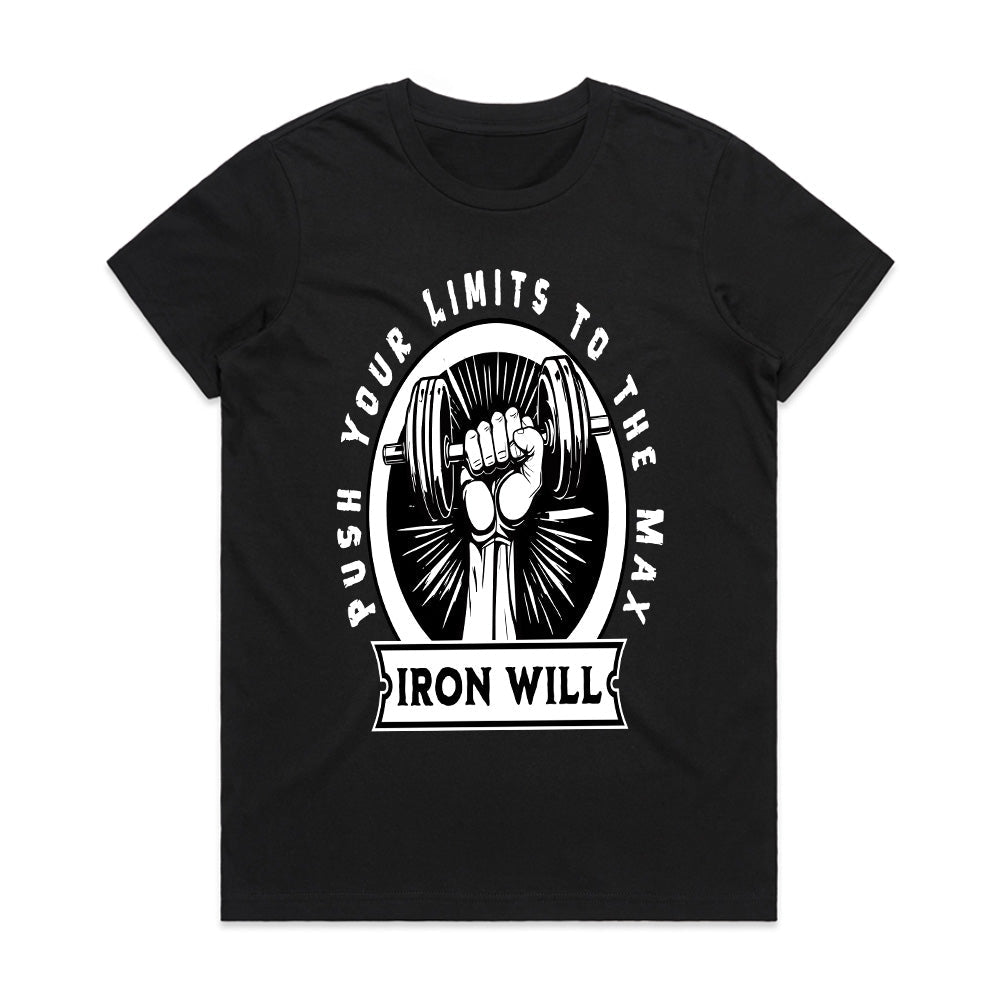 "Iron Will Gym T-Shirt – Push Your Limits to the Max Fitness Tee"
