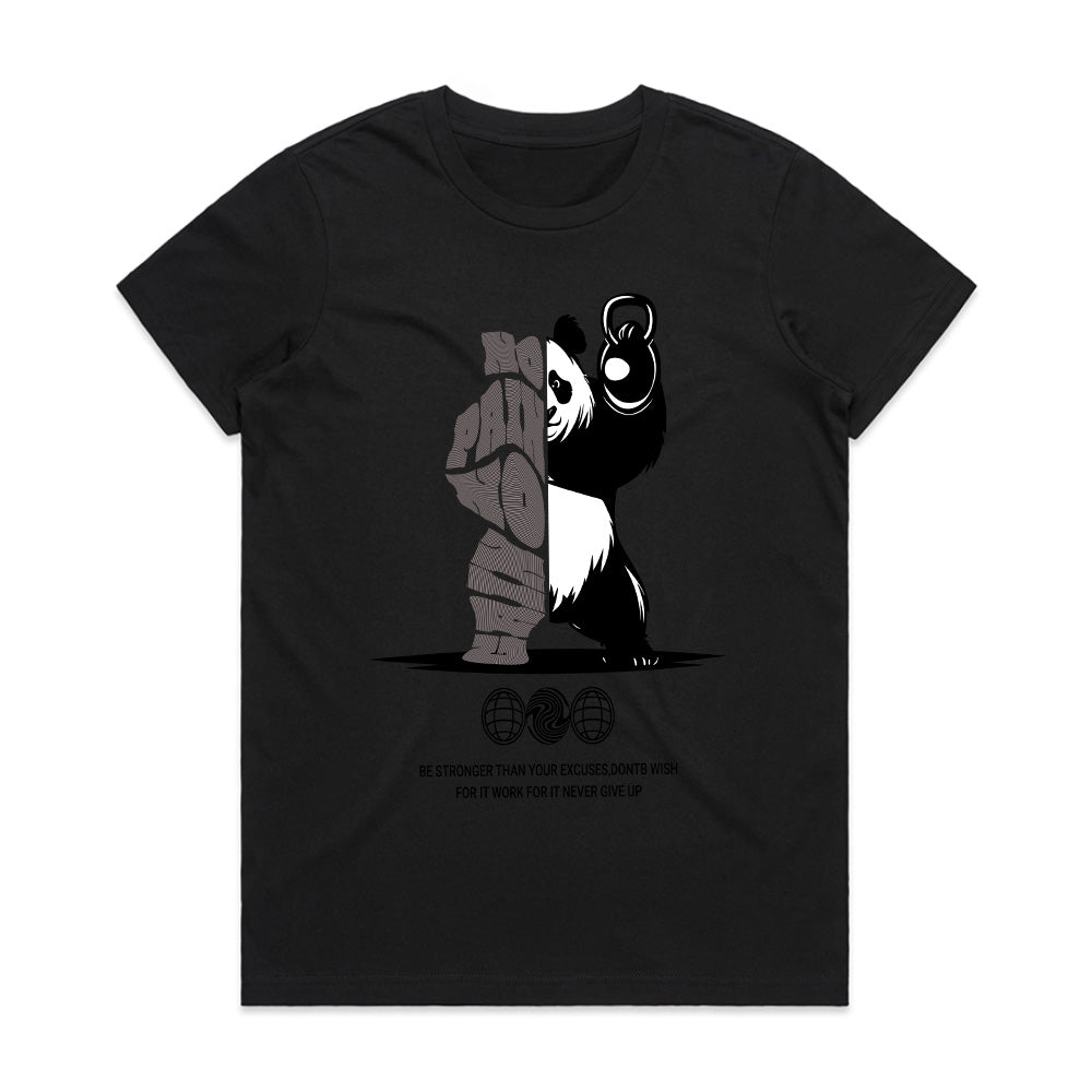 "No Pain, No Gain" Panda Gym T-Shirt – Strength Meets Zen