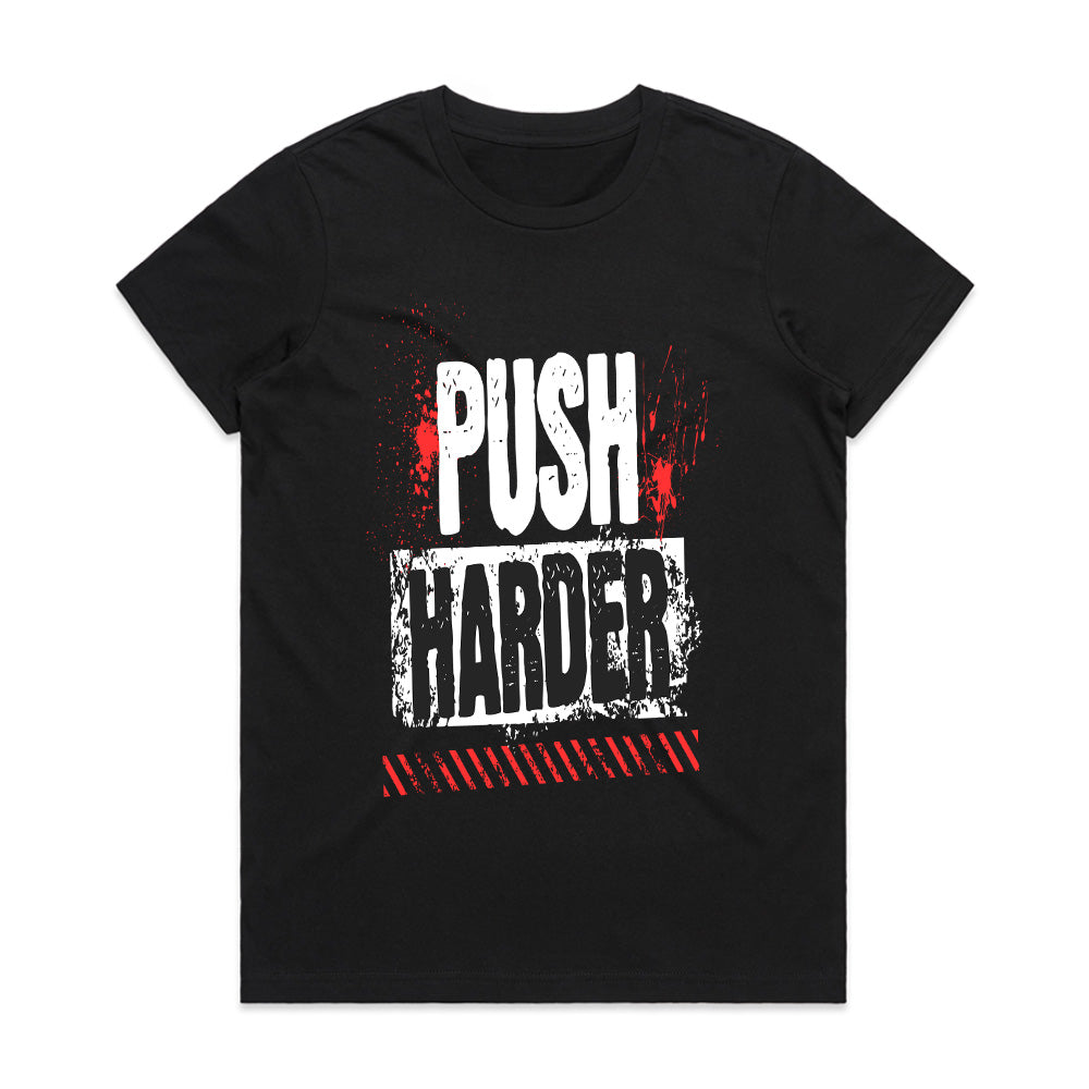 "Push Harder" Motivational Gym T-Shirt – No Limits, No Excuses