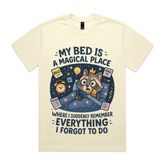 My bed is a magical place where I suddenly remember everything I forgot to do