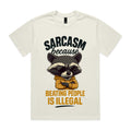 Sarcasm: because beating people is illegal