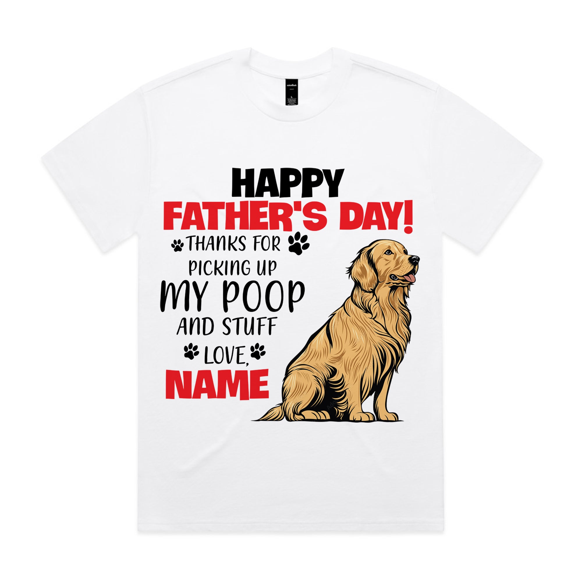 Personalized Funny Golden Retriever Father's Day T-Shirt