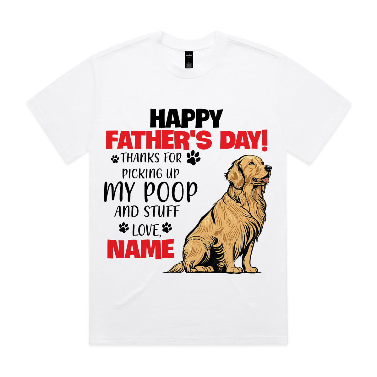 Personalized Funny Golden Retriever Father's Day T-Shirt