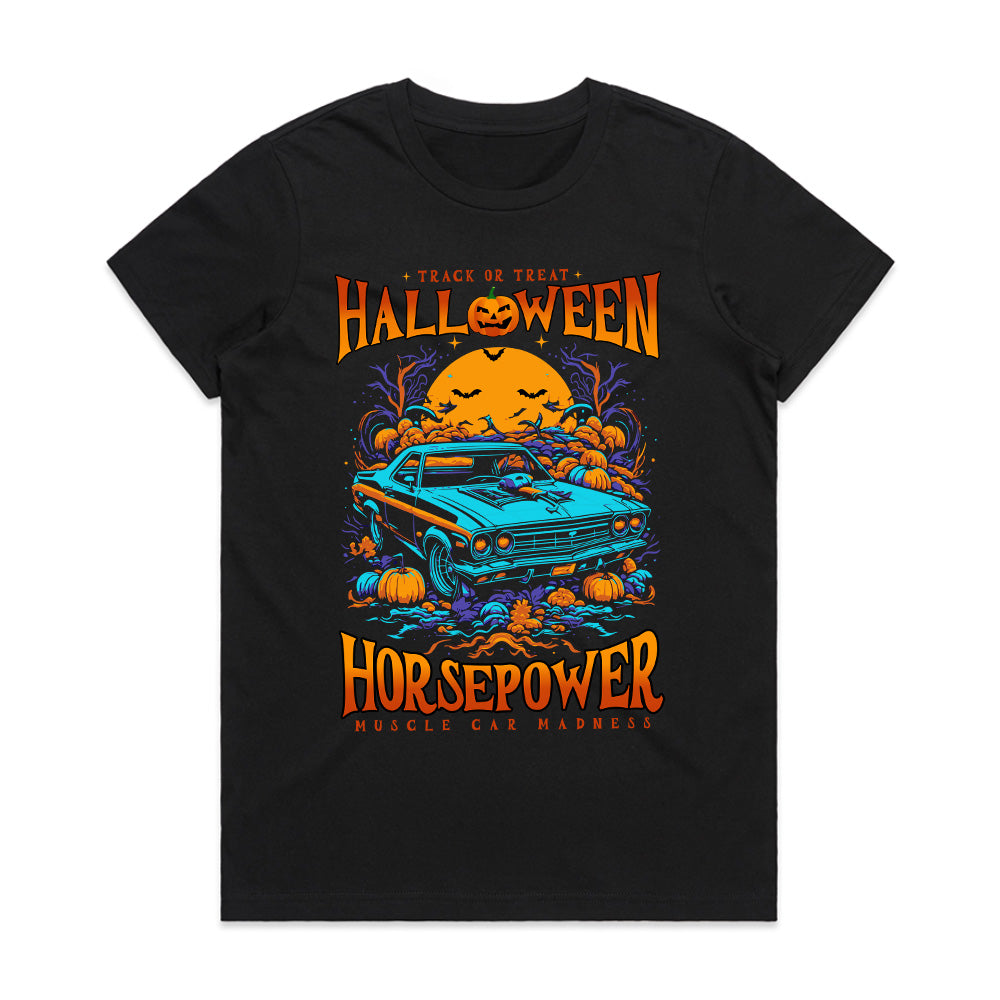 Halloween Horsepower T-Shirt – Spooky Muscle Car Madness