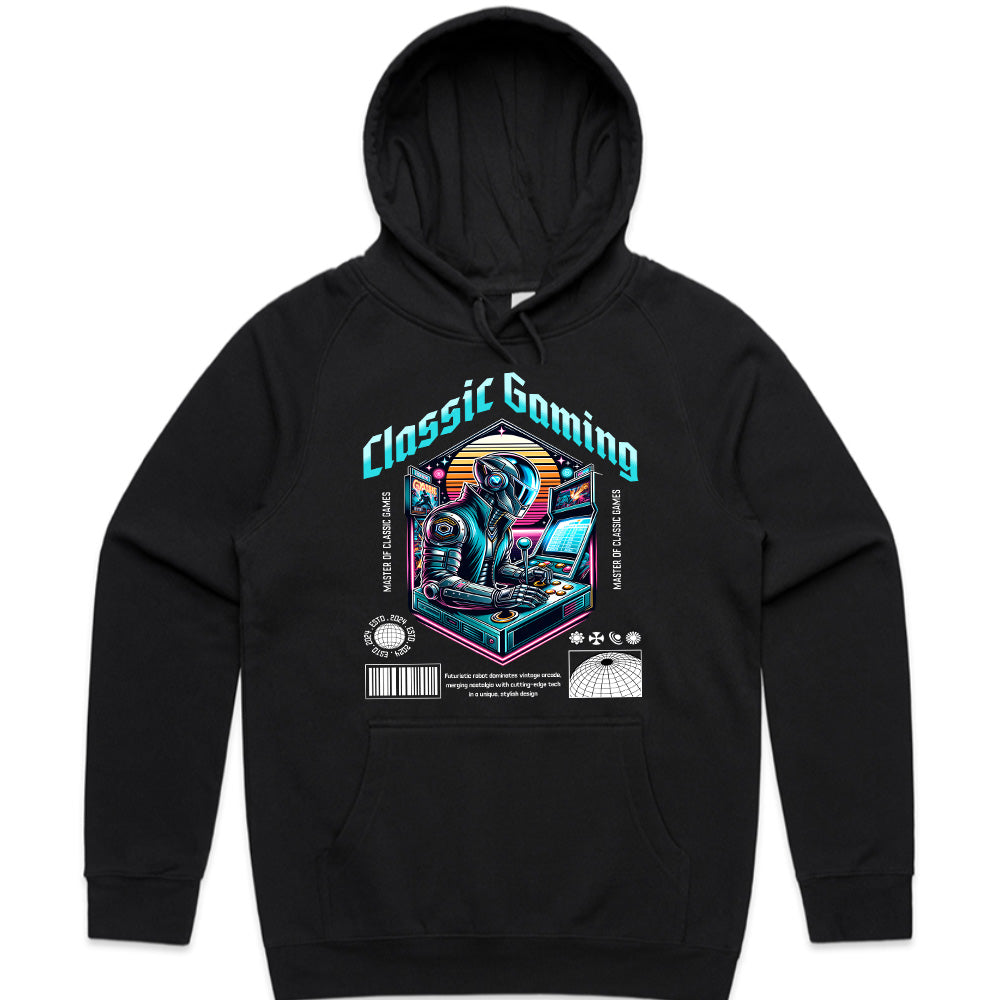 "Classic Gaming Cyberpunk T-Shirt – Retro Gamer Futuristic Design"