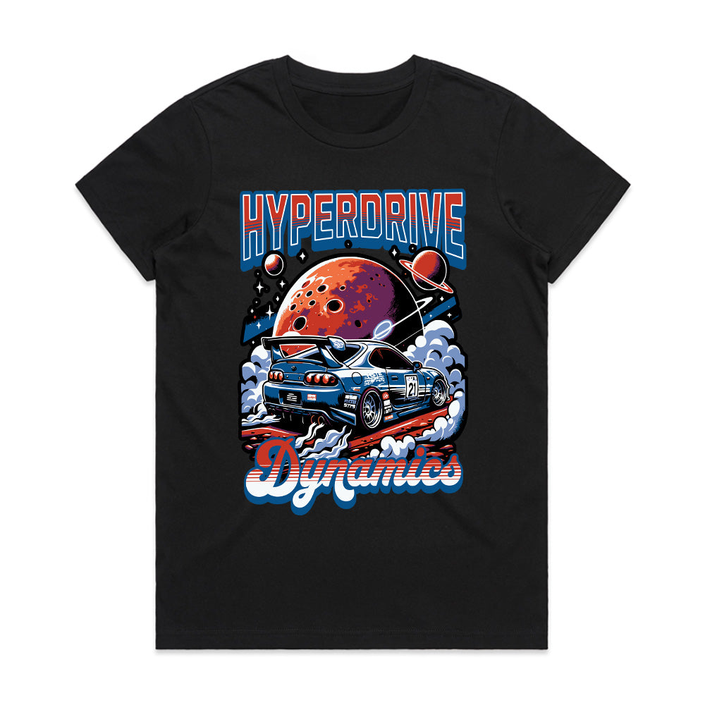 Hyperdrive Dynamics" Space-Themed JDM Racing T-Shirt – Cosmic Speed