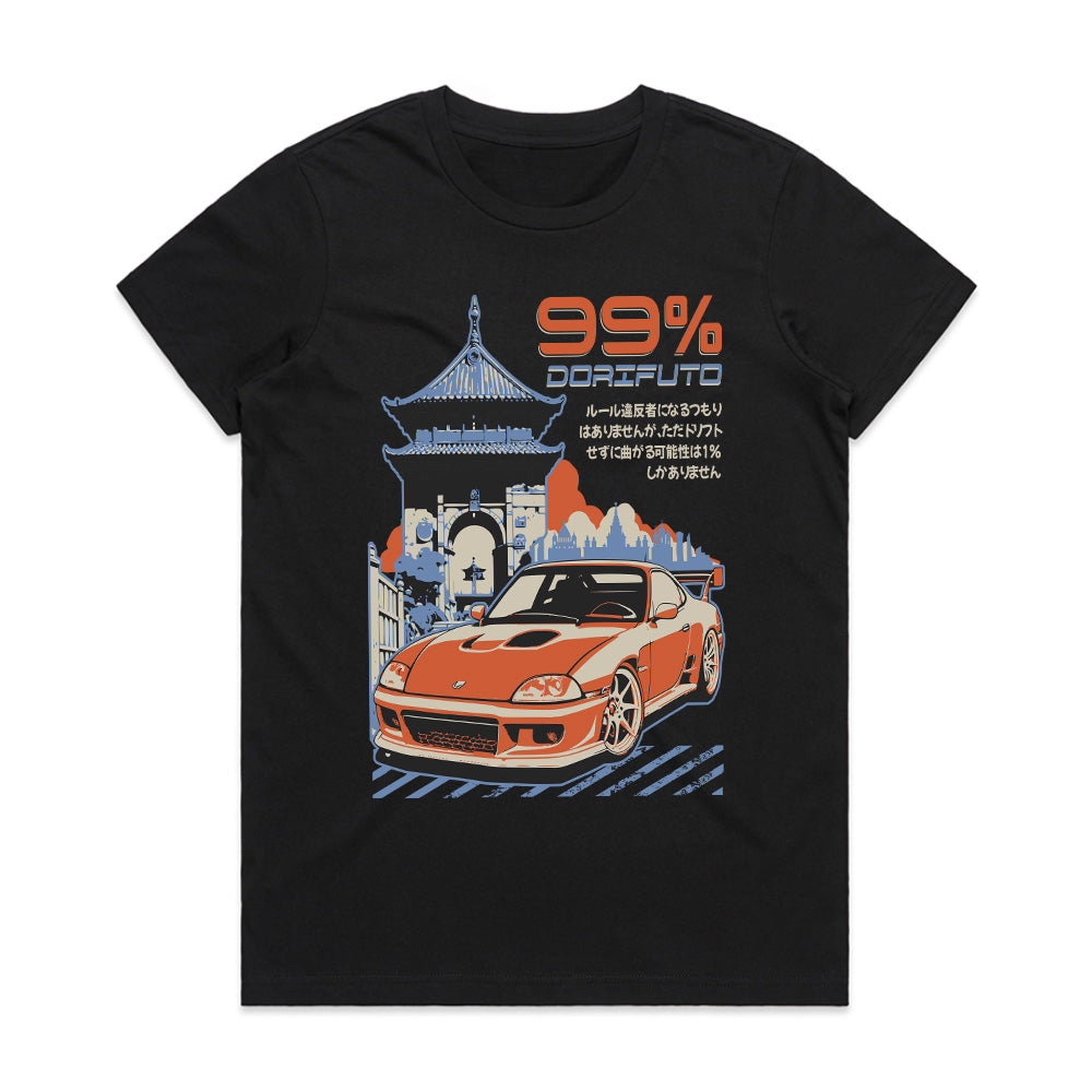 99% Dorifuto" JDM Drift T-Shirt – Toyota Supra Street Racing Aesthetic
