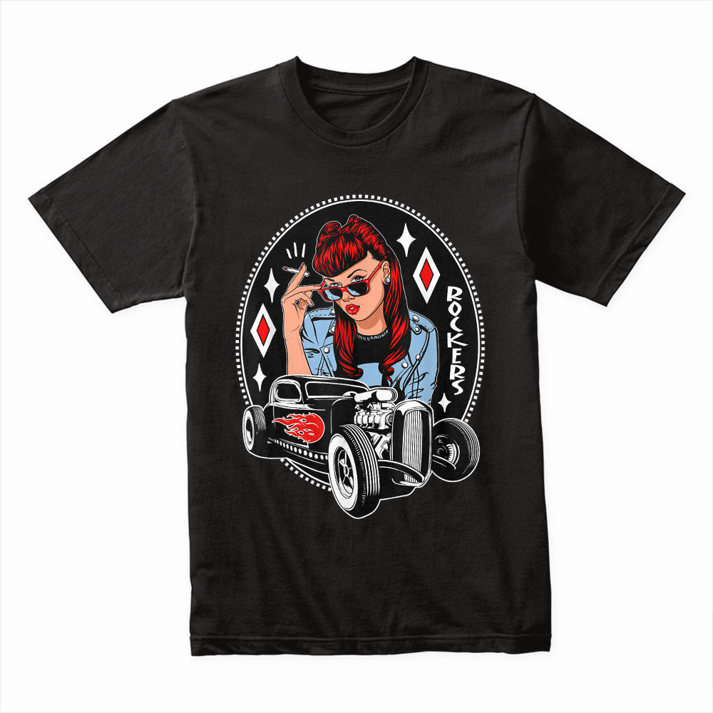 Rockabilly Rebel Hot Rod T-Shirt – 50s Vintage Pin-Up Car Culture Tee