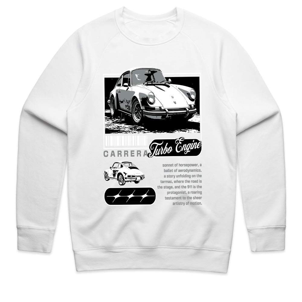 Carrera Turbo Engine Classic Car Graphic Tee – Vintage Performance Aesthetic