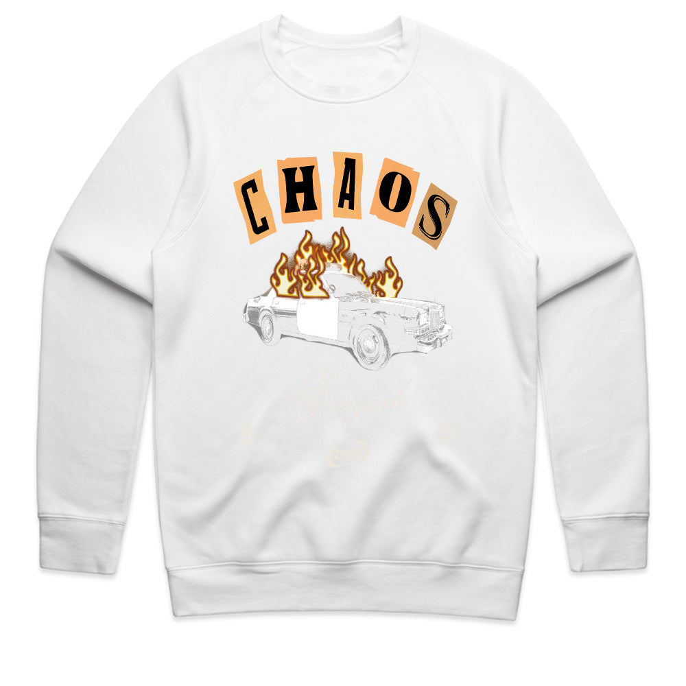 Chaos Brigade Retro Police Car Graphic Tee – Rebellion Streetwear Aesthetic