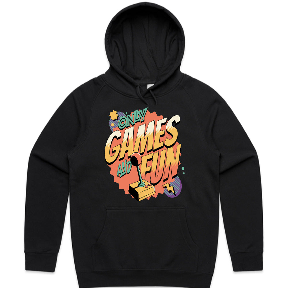 "Only Games and Fun – Retro Arcade Joystick Gaming T-Shirt"