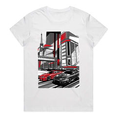 Tokyo Street Racing T-Shirt – JDM Skyline & Supra Cityscape Design