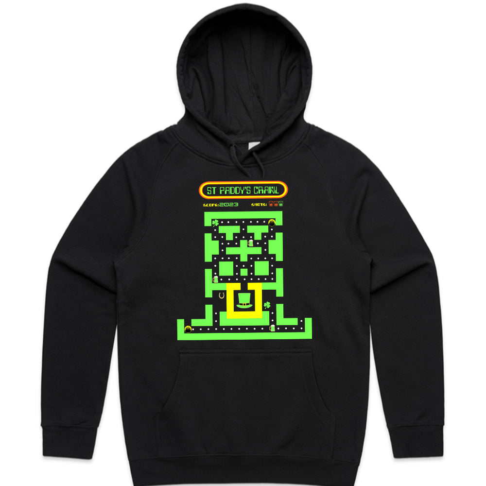St. Paddy's Crawl Retro Arcade T-Shirt – Irish Gaming Fun!