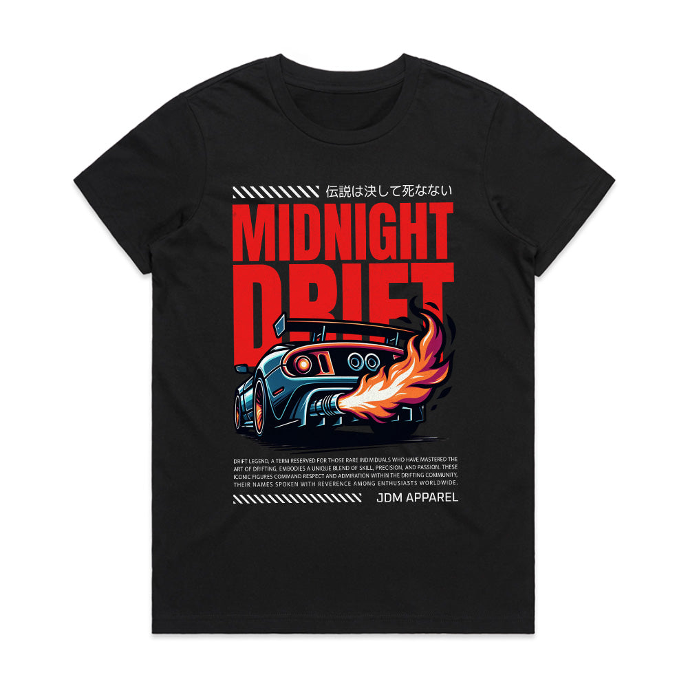 Midnight Drift T-Shirt – JDM Street Racing & Turbo Flames